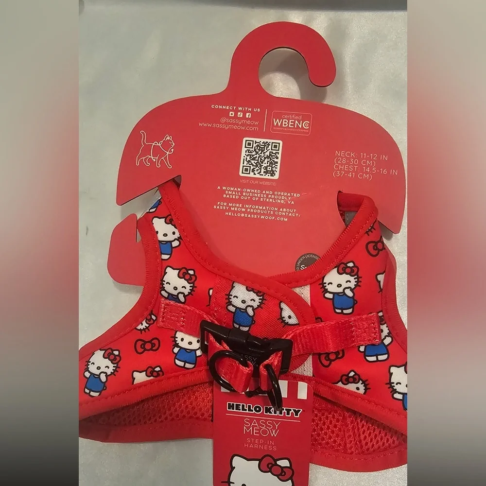 Sassy Meow Red Hello Kitty Step-in Harness, Collar and Matching Leash (S)
